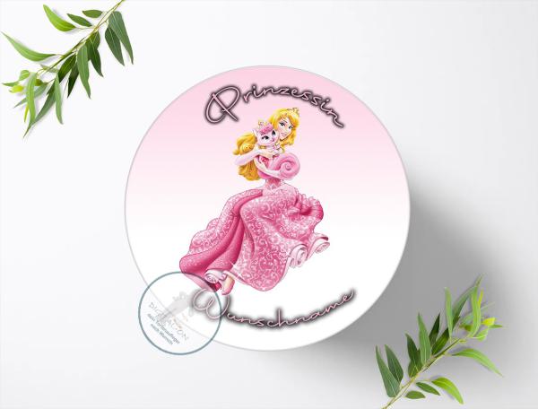 Prinzessin Dornröschen Aurora mit Wunschname, Tortenaufleger Ø 20cm, 0300z